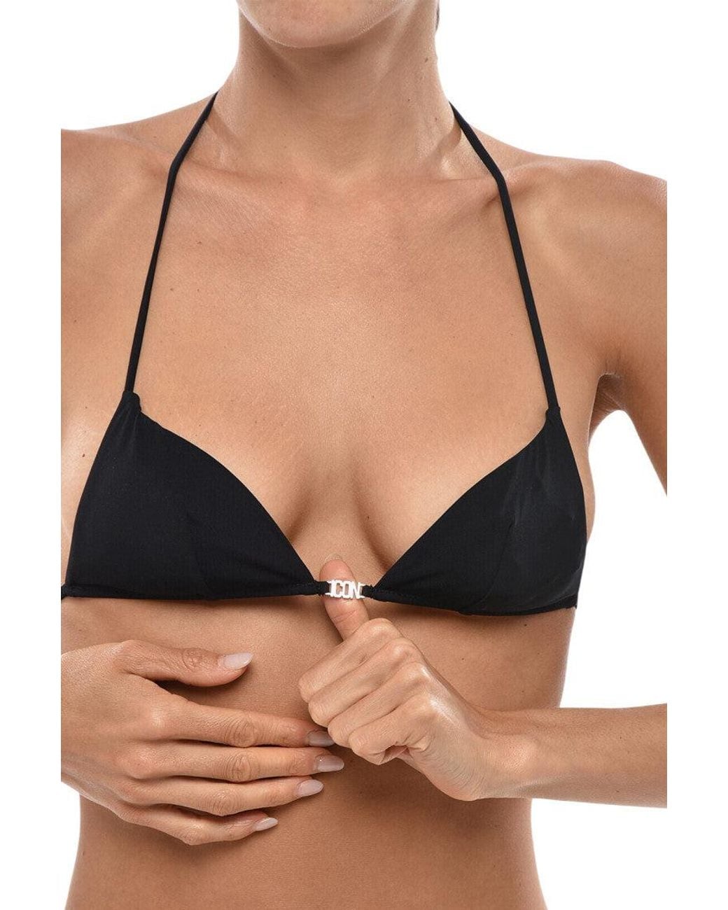 DSquared² Black Bikini Top Swimwear