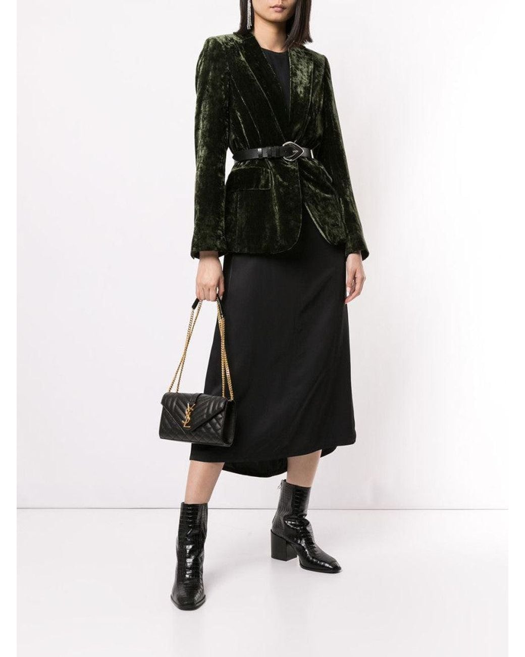 Saint Laurent Black Quilted Crossbody Handbag For