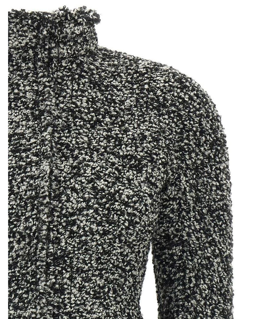 Alberta Ferretti Black Dark Mock Collar Jacket