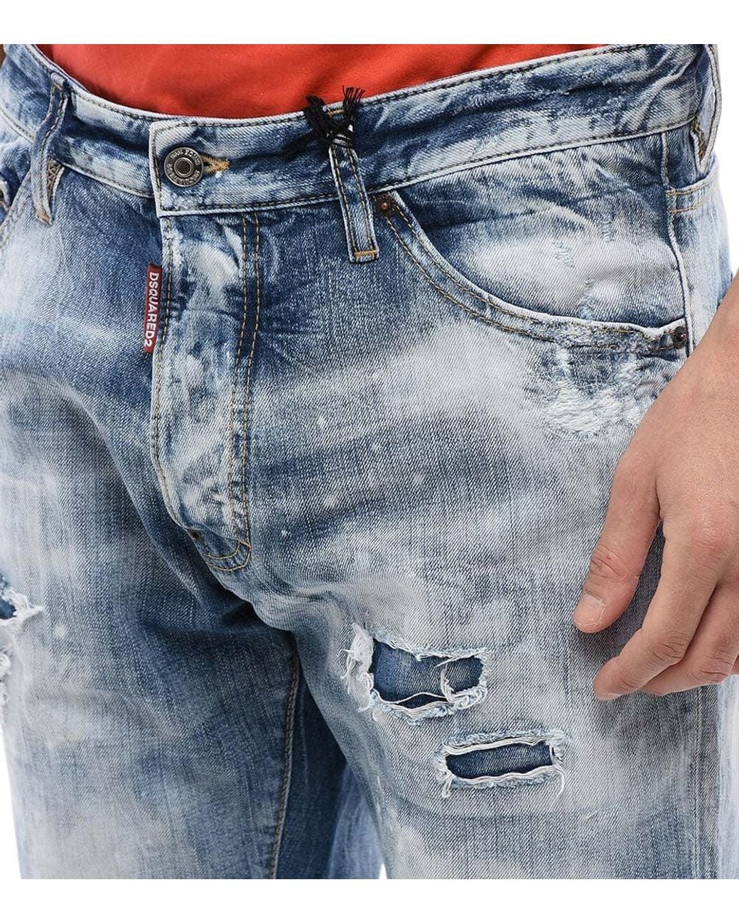 DSquared² Blue Slim Distressed Jeans for men