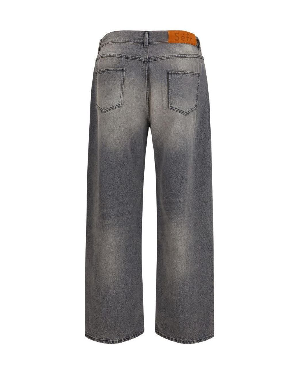 Séfr Gray Mid Rise Jeans for men