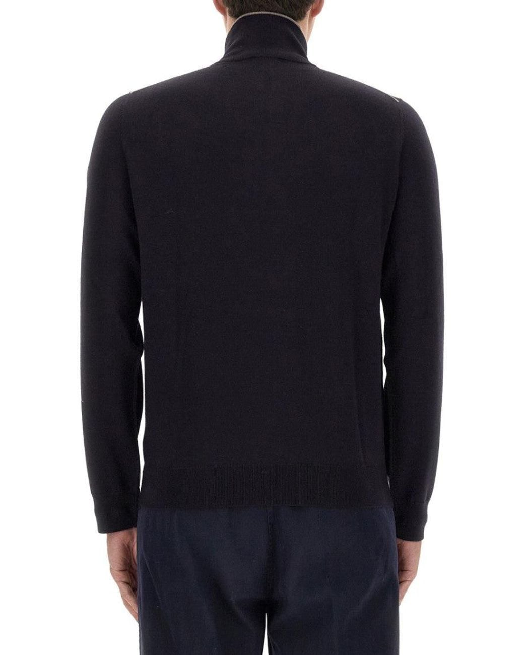 Paul Smith Blue Mock Collar Sweaters for men