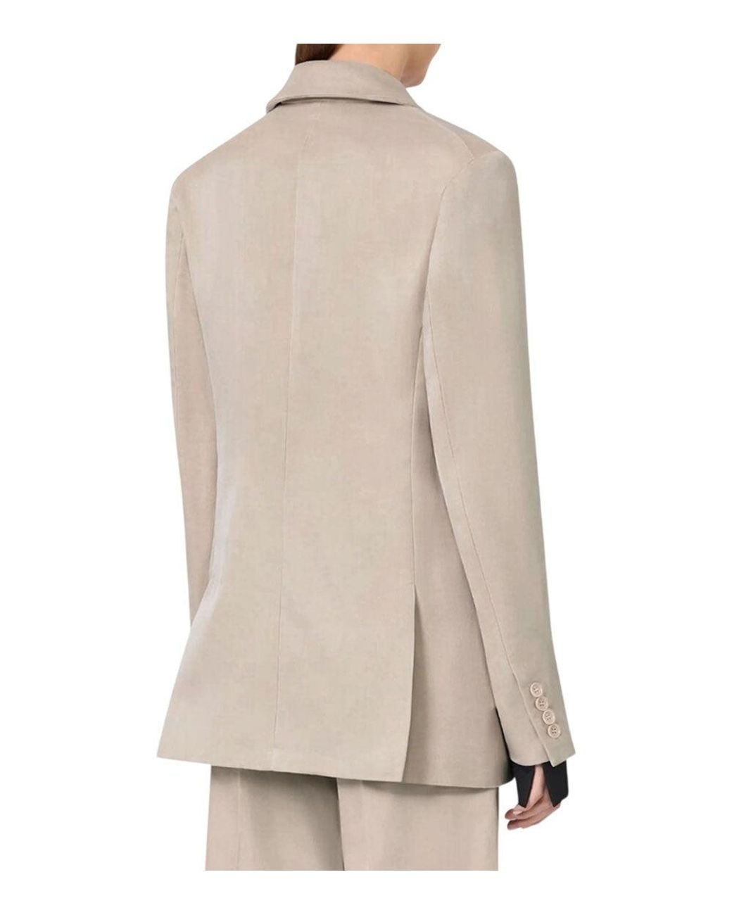 Max Mara Natural Solid Peaked Lapel Blazer