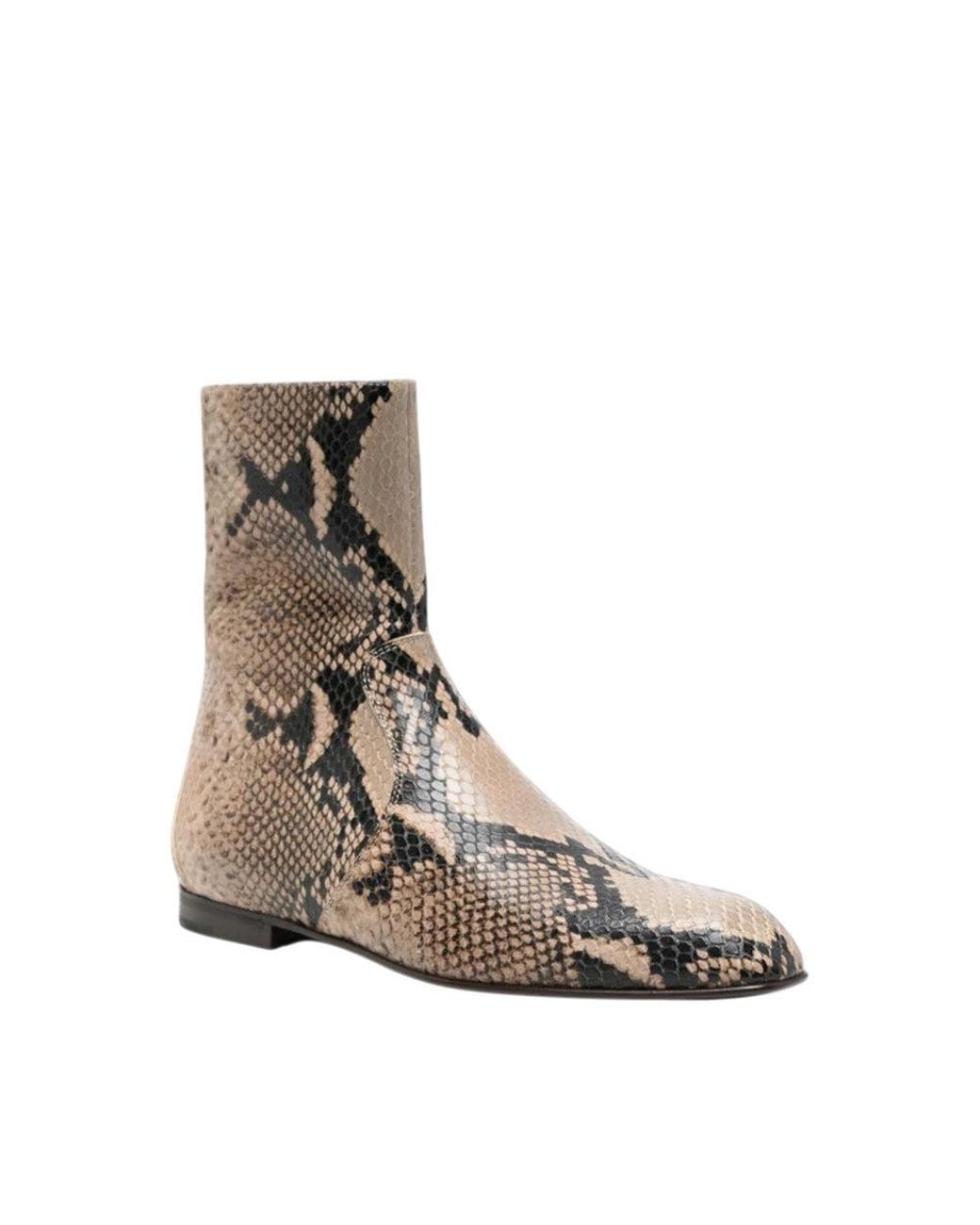 Khaite Brown Printed Marfa Boots