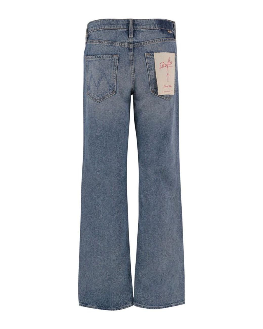 Mother Blue Flared High Rise Jeans
