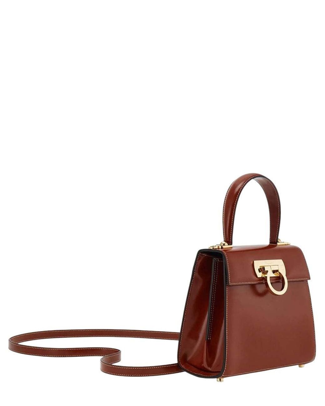 Ferragamo Brown Iconic Small Satchel
