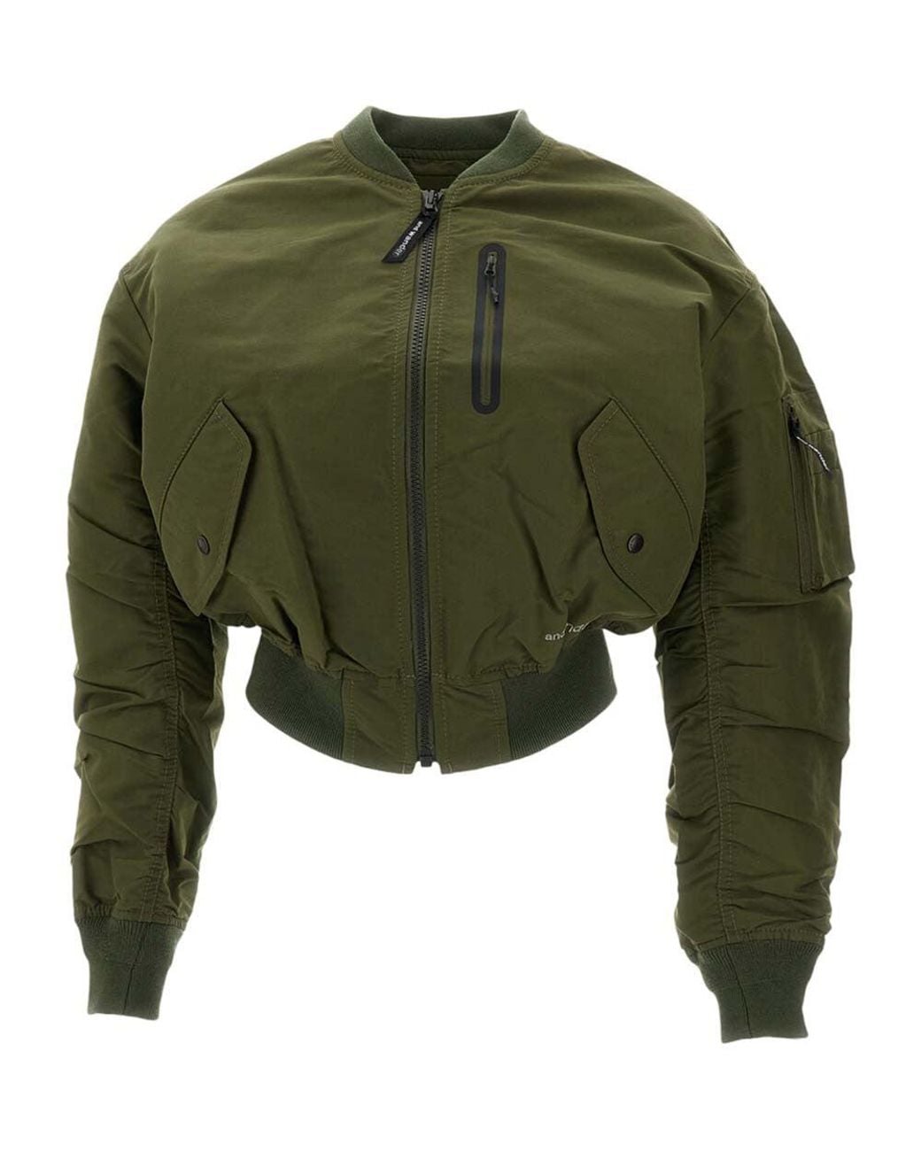 And Wander Green Solid Bomber Jacket for men