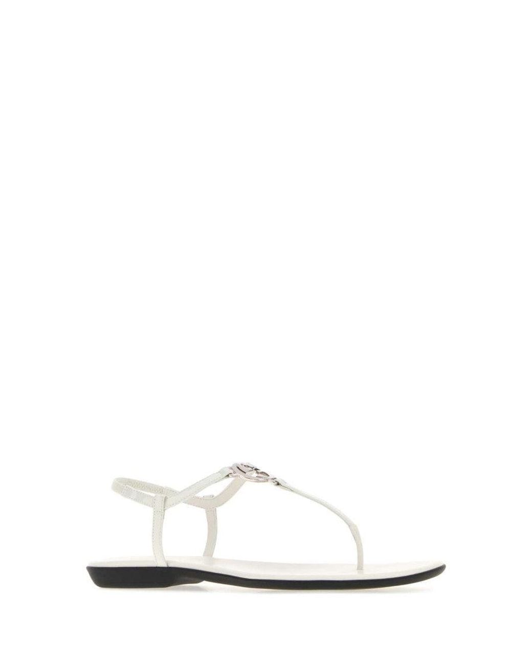 Gucci White Solid Collection Sandals