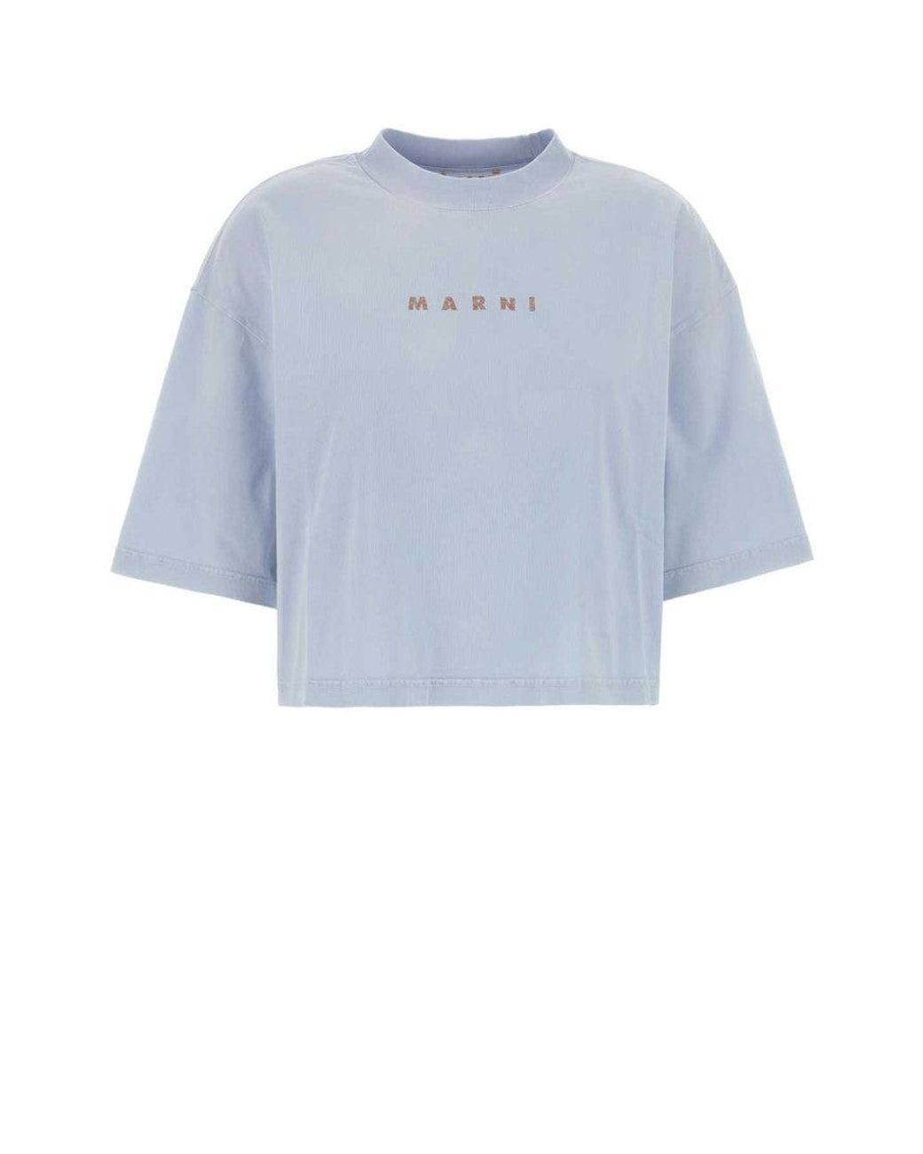 Marni Blue Powder Cotton T-Shirt