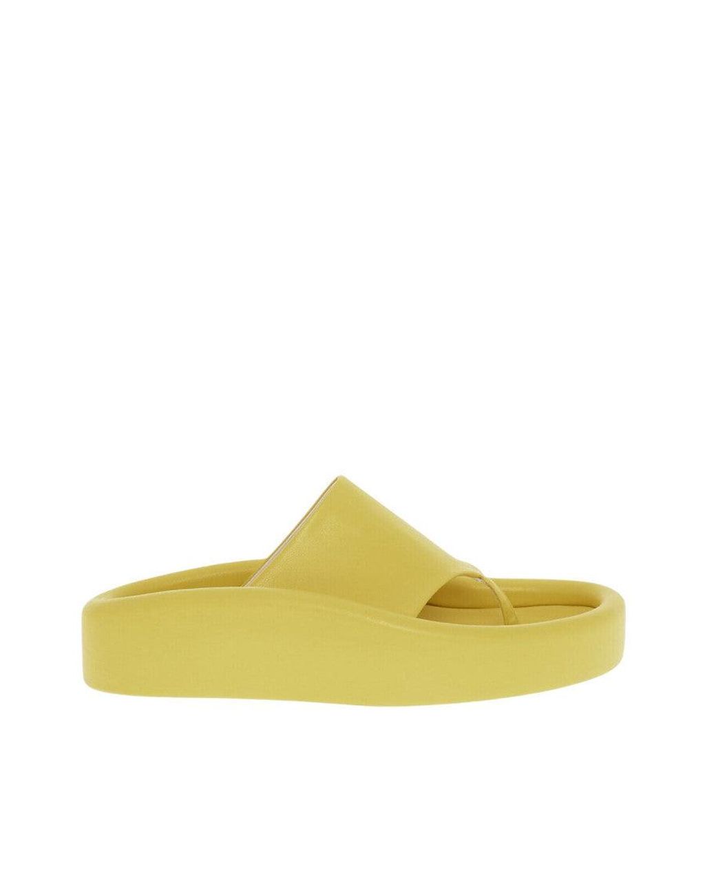 Maison Margiela Yellow Leather Thong Sandals