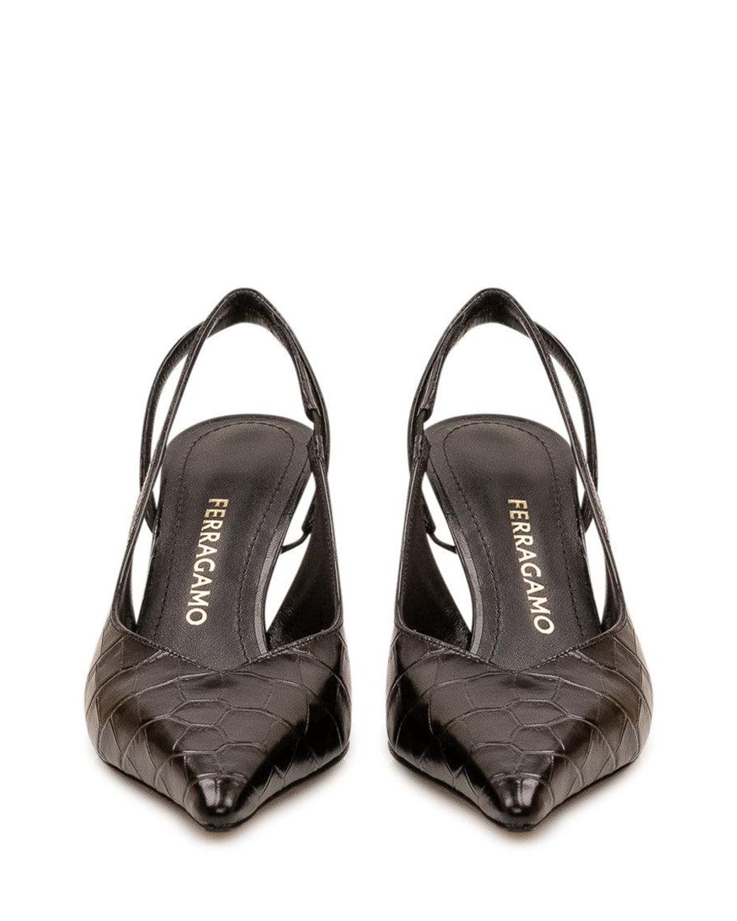 Ferragamo Black Slingback Pumps
