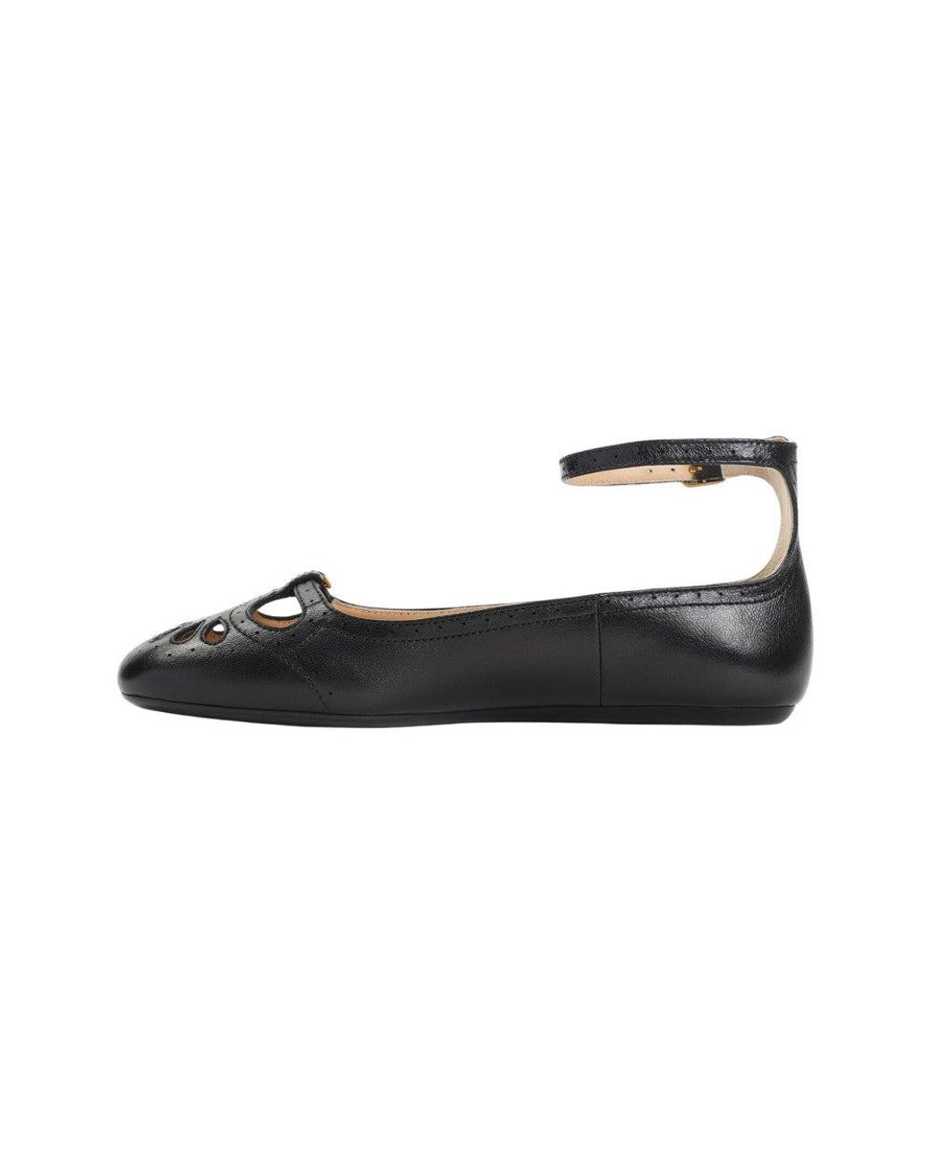 Chloé Black Perforated Ballet Flats