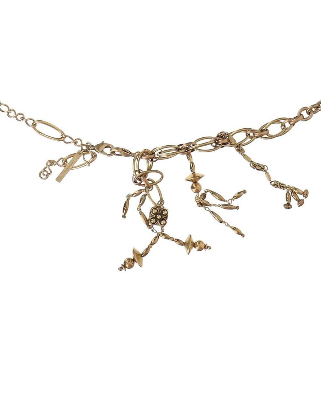 Dries Van Noten Metallic Golden Charms Necklace
