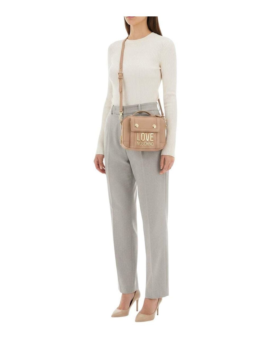 Love Moschino Natural Logo Small Crossbody Bag