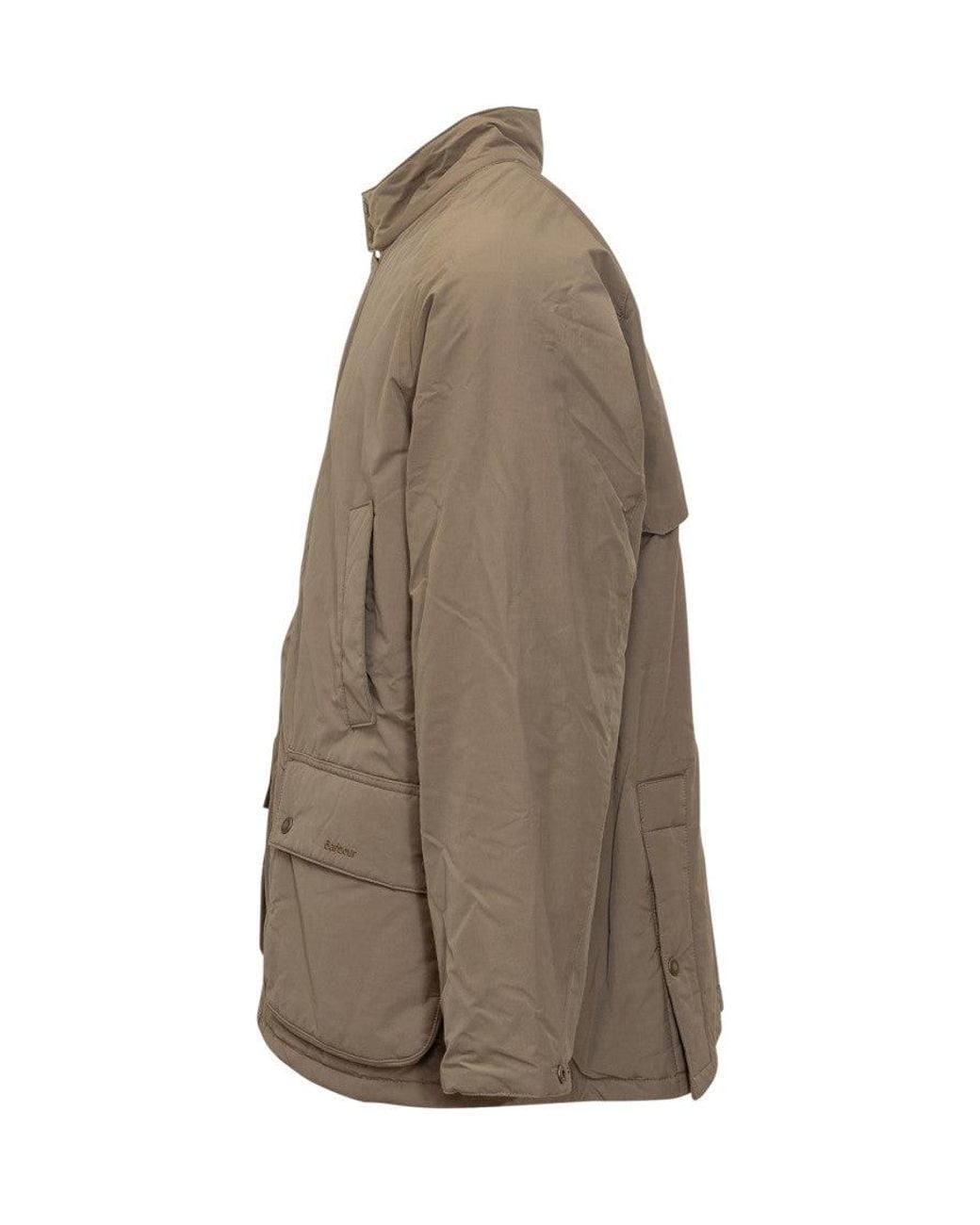 Barbour Brown Solid Band Collar Jacket for men