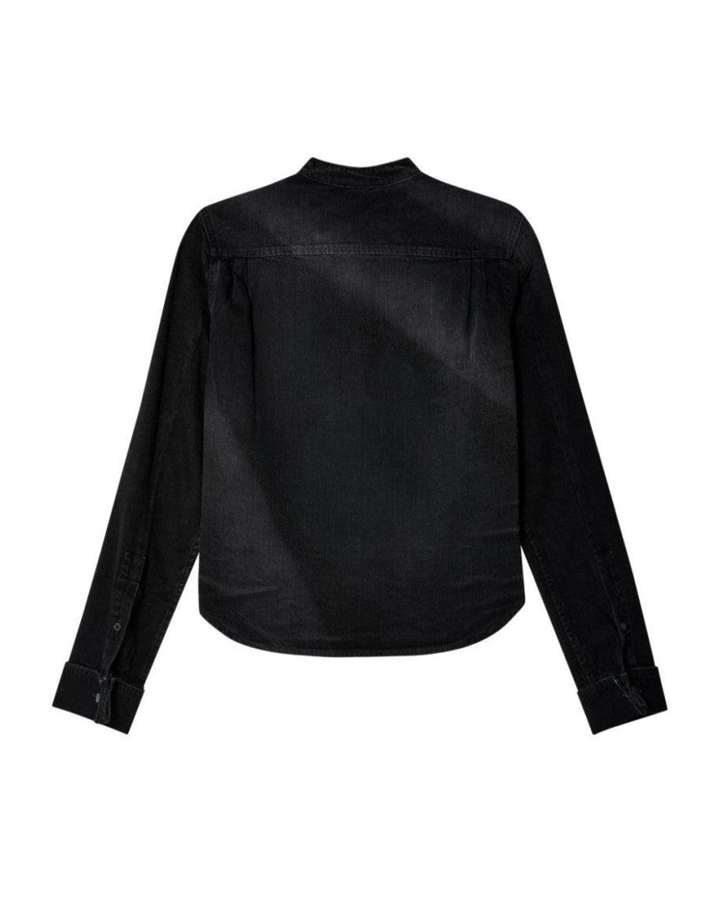 Loewe Black Pleated Denim Shirt