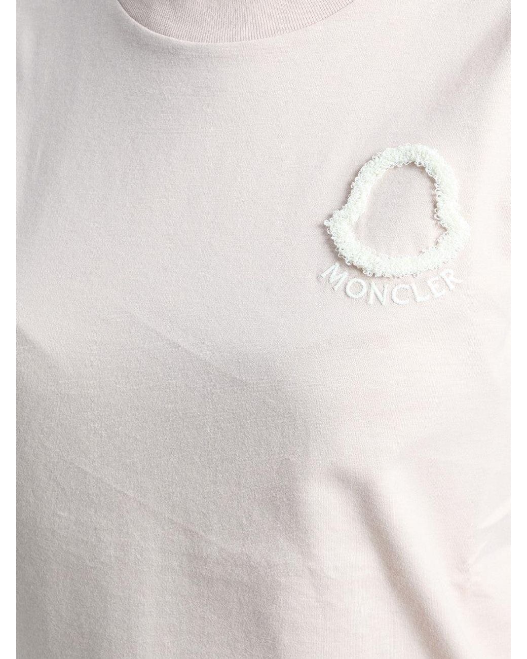 Moncler White Light Logo Crew Neck T-Shirt