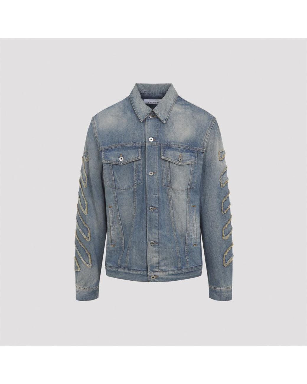 Off-White c/o Virgil Abloh Blue Patch Skate Cotton Jacket for men