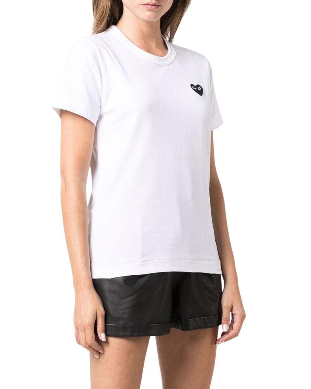Comme des Garçons White Logo Crew Neck T-Shirt
