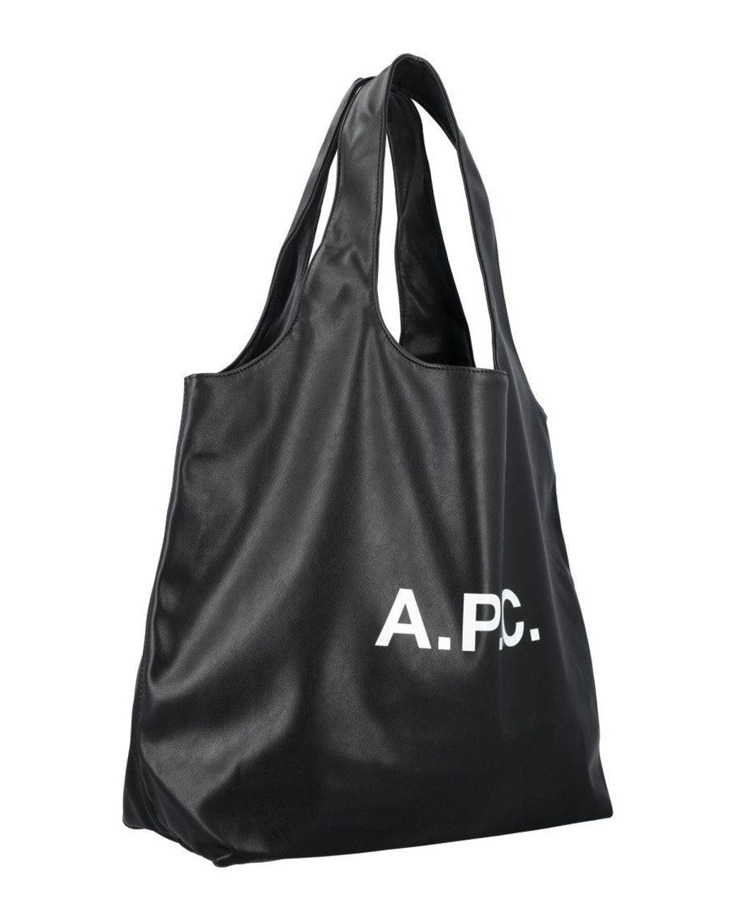 A.P.C. Black Ninon Logo-Print Tote Bag