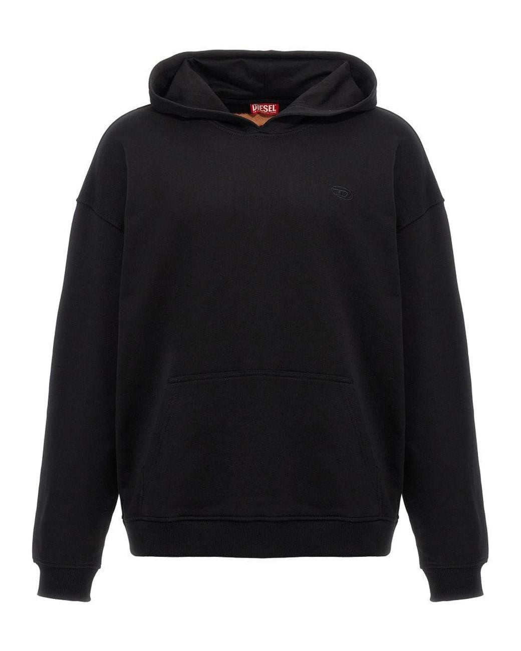 DIESEL Black S-Boxt-Hood-Bleach Hoodie for men
