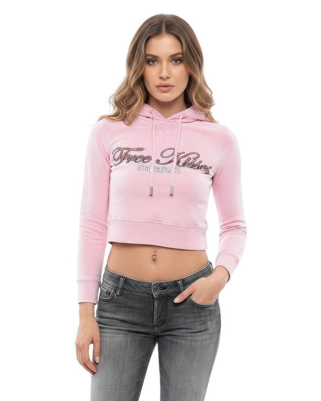 DSquared² Pink Graphic Hood Sweatshirt