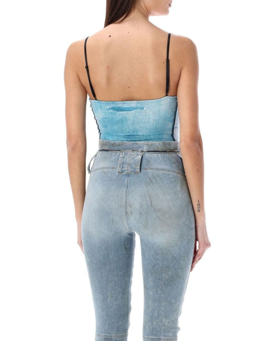 DIESEL Blue Light Lye Printed Bodysuit