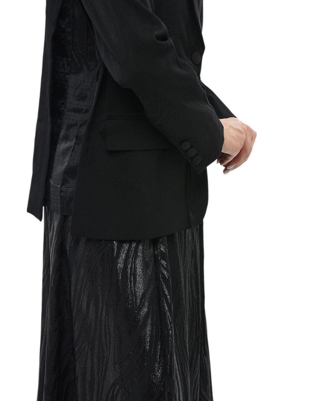 Stella McCartney Black Solid Shawl Lapel Blazer