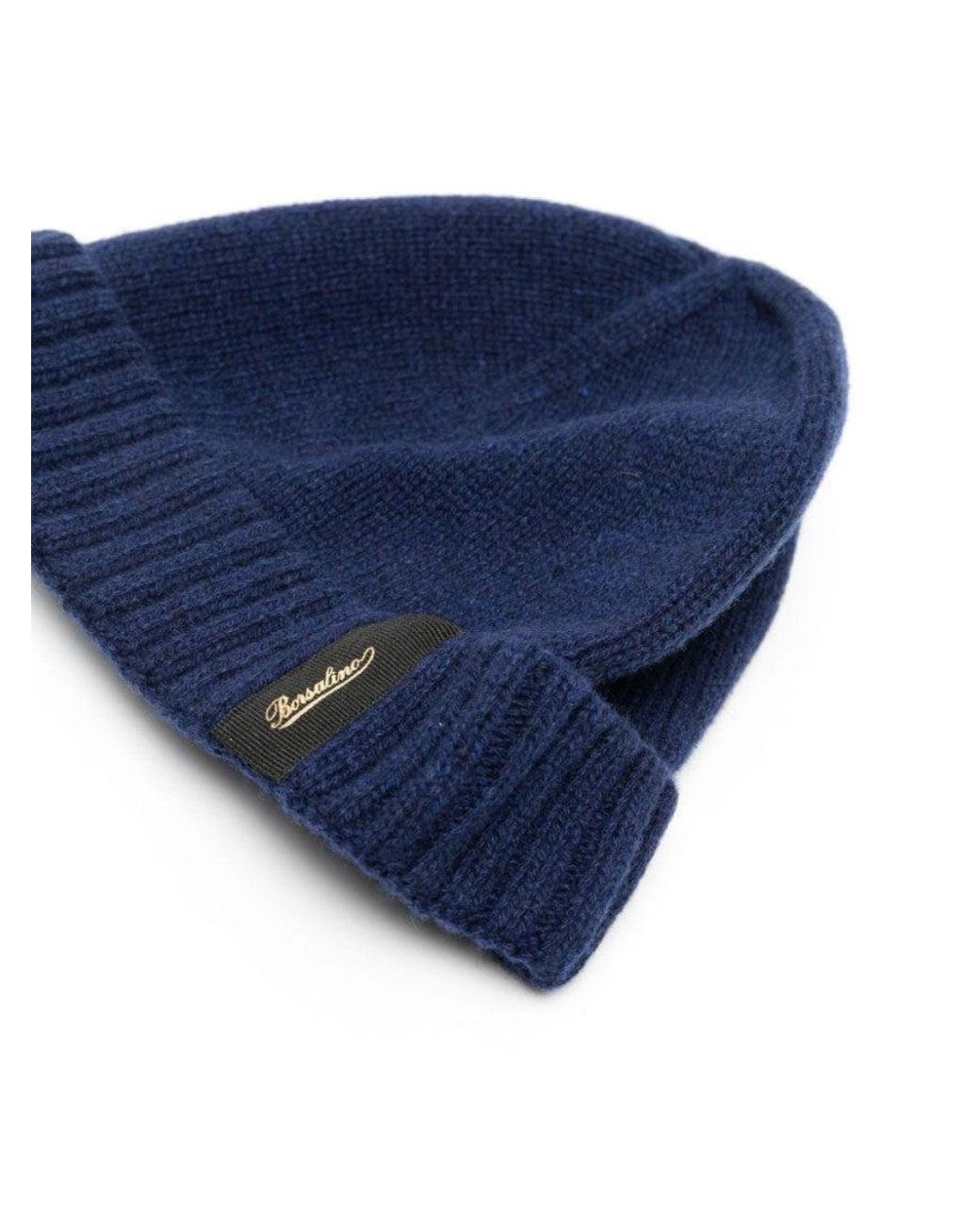 Borsalino Blue Logo Beanie Cap