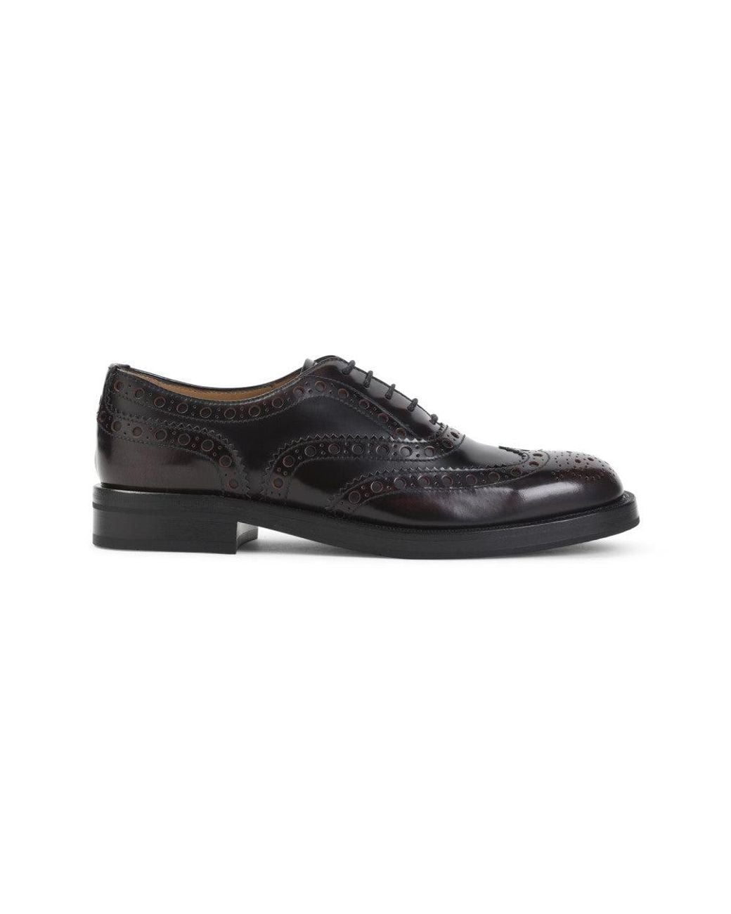 Church's Black Burgundy Leather Lace-Up Shoes