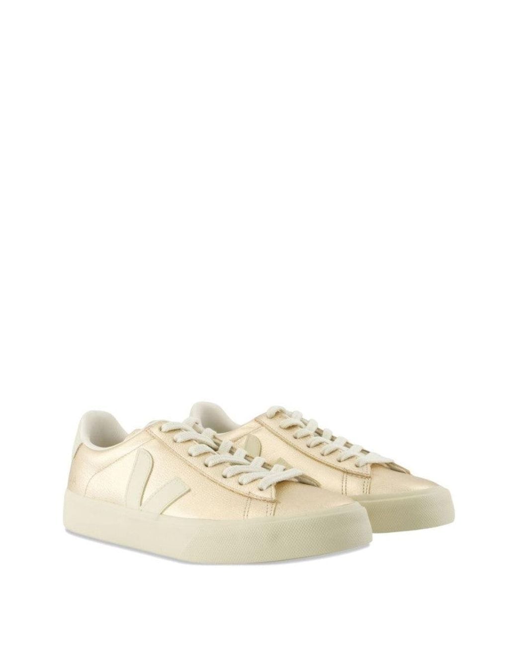 Veja White Golden Logo Campo Sneakers
