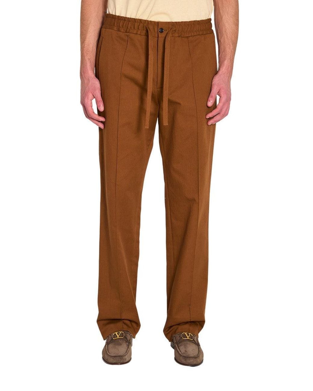 Valentino Brown Straight Trousers for men