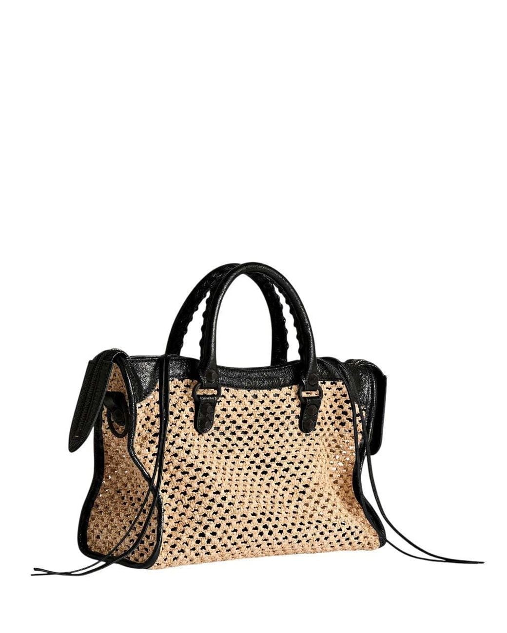 Balenciaga Black Natural Le City Small Satchel