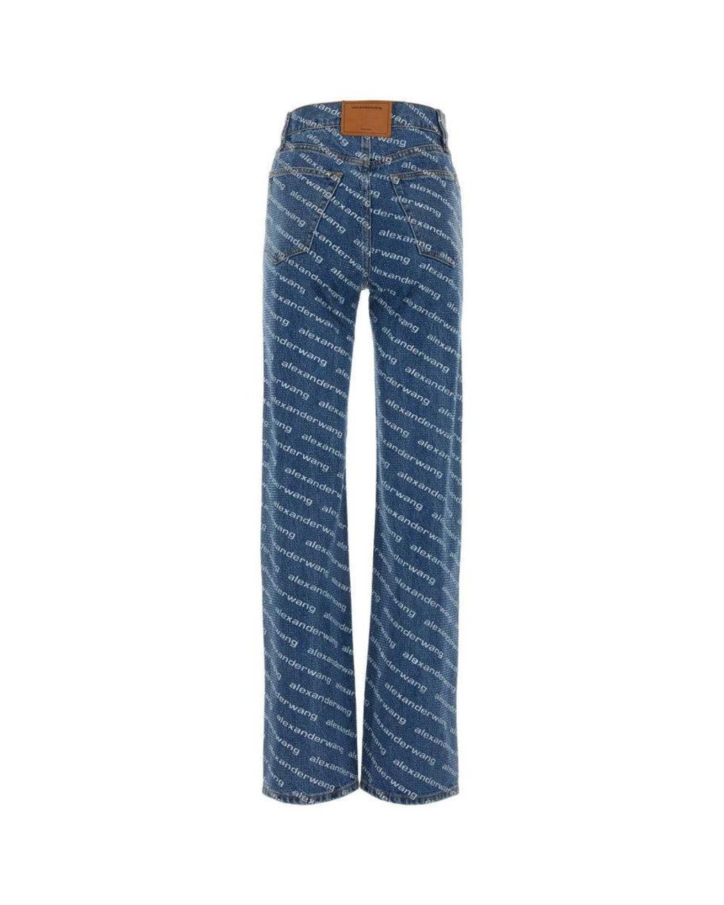 Alexander Wang Blue Printed Denim Jeans