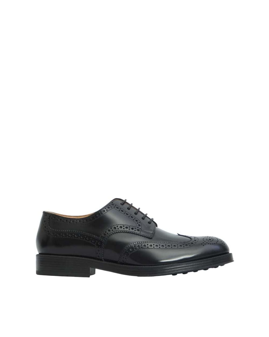 Tod's Black Perforated Wingtip Lace Ups Shoes for men