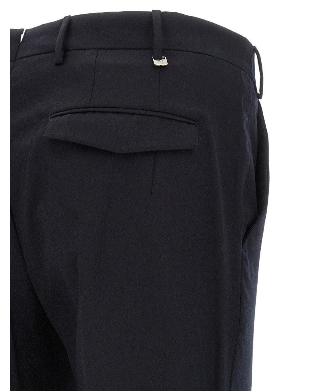 PT Torino Blue Dark Slim Trousers for men