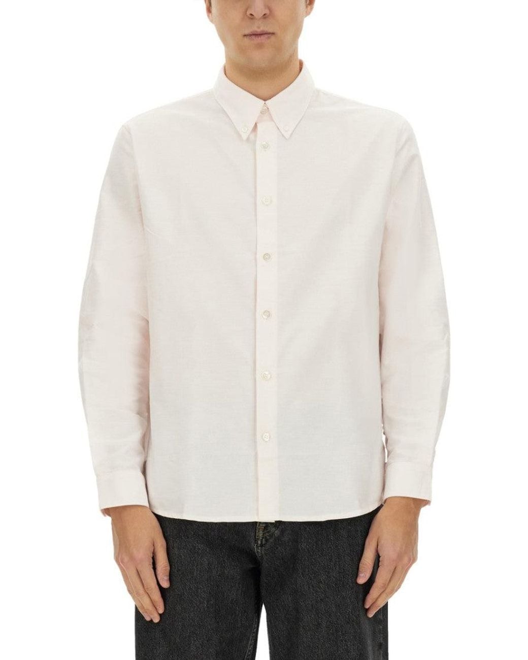 A.P.C. White Regular Solid Shirt for men