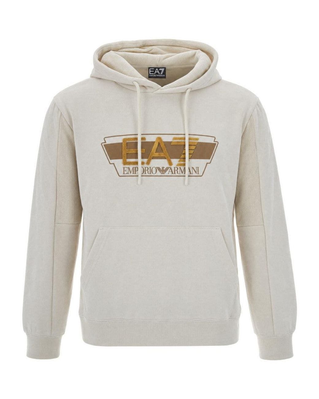 EA7 Gray Off Logo Hoodie for men