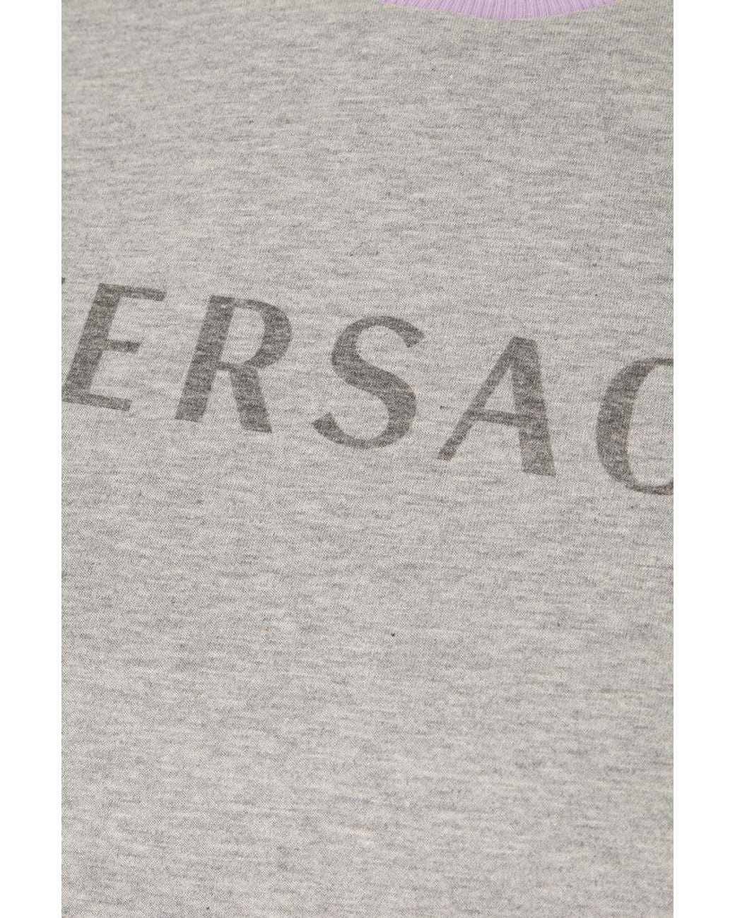 Versace Gray Light Logo Crew Neck T-Shirt