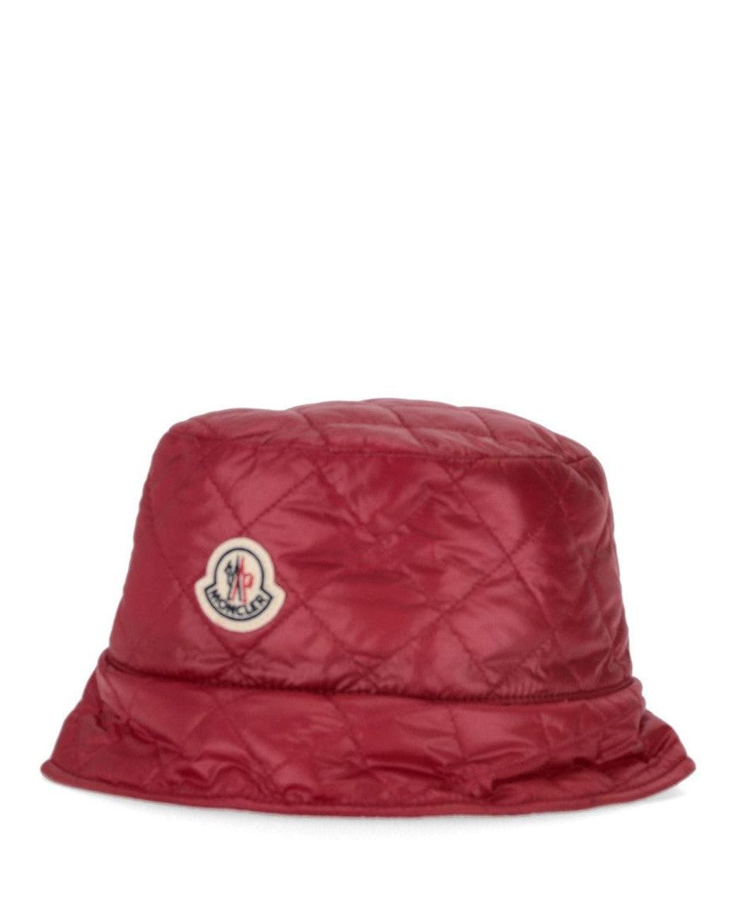 Moncler Red Quilted Bucket Hat