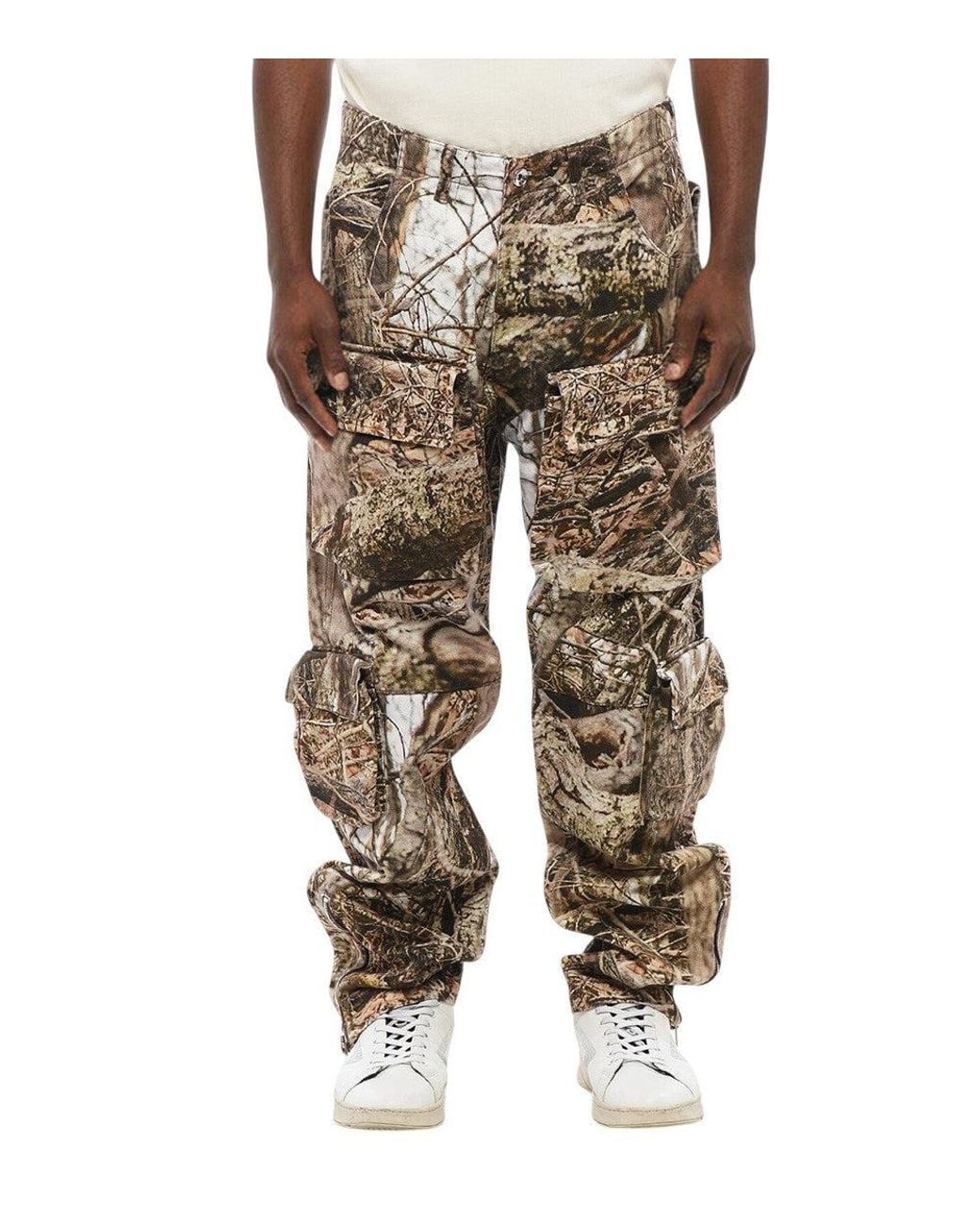 1989 STUDIO Natural Camo Print Trousers for men