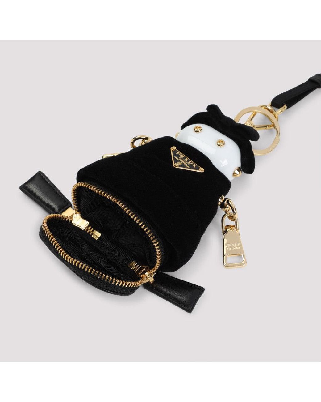 Prada Black Soft Robot Charm Key Holder