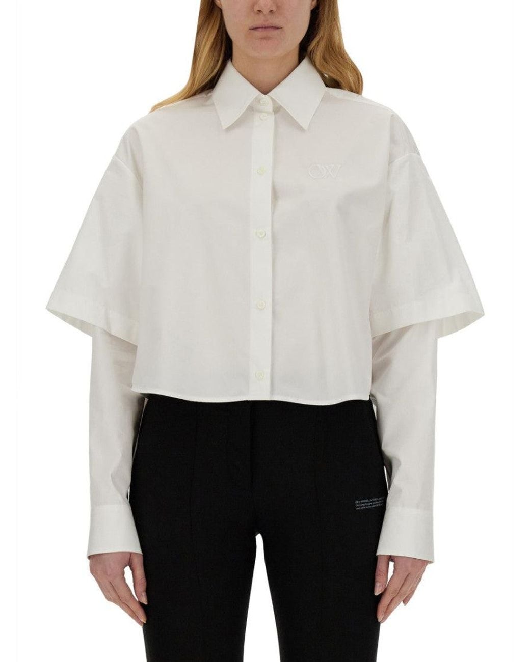 Off-White c/o Virgil Abloh White Chic Cotton Button-Up Shirt For