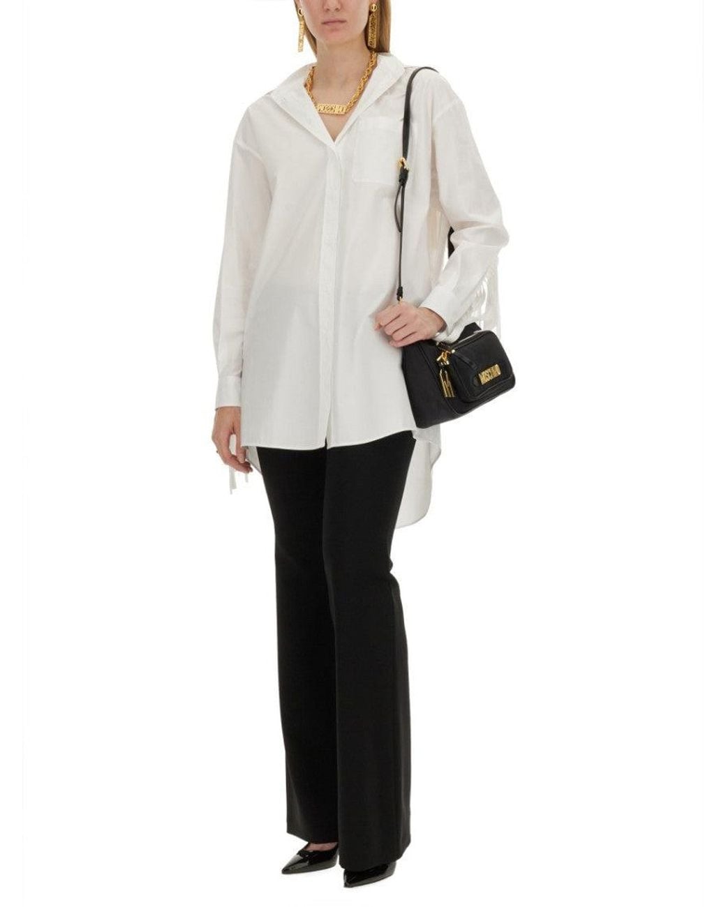 Moschino White Oversized Solid Shirt