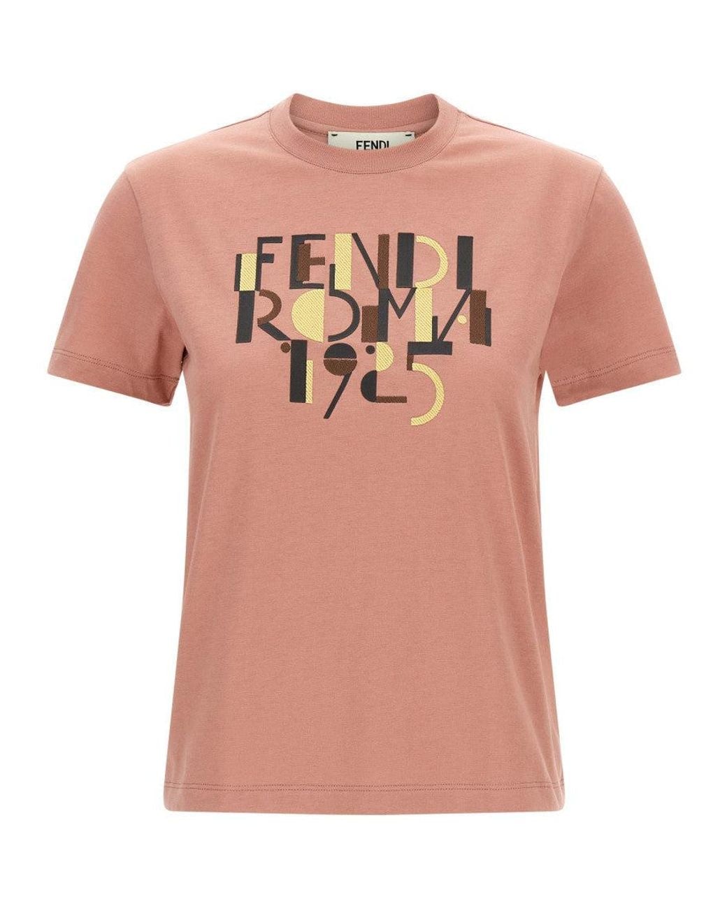 Fendi Pink Embroidered T-Shirt