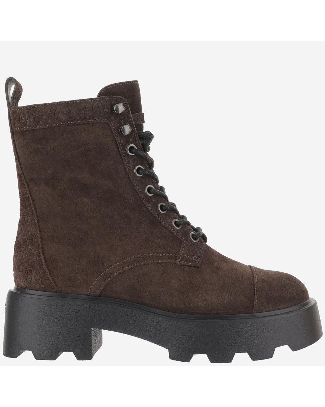 Tory Burch Brown Lace Up Boots