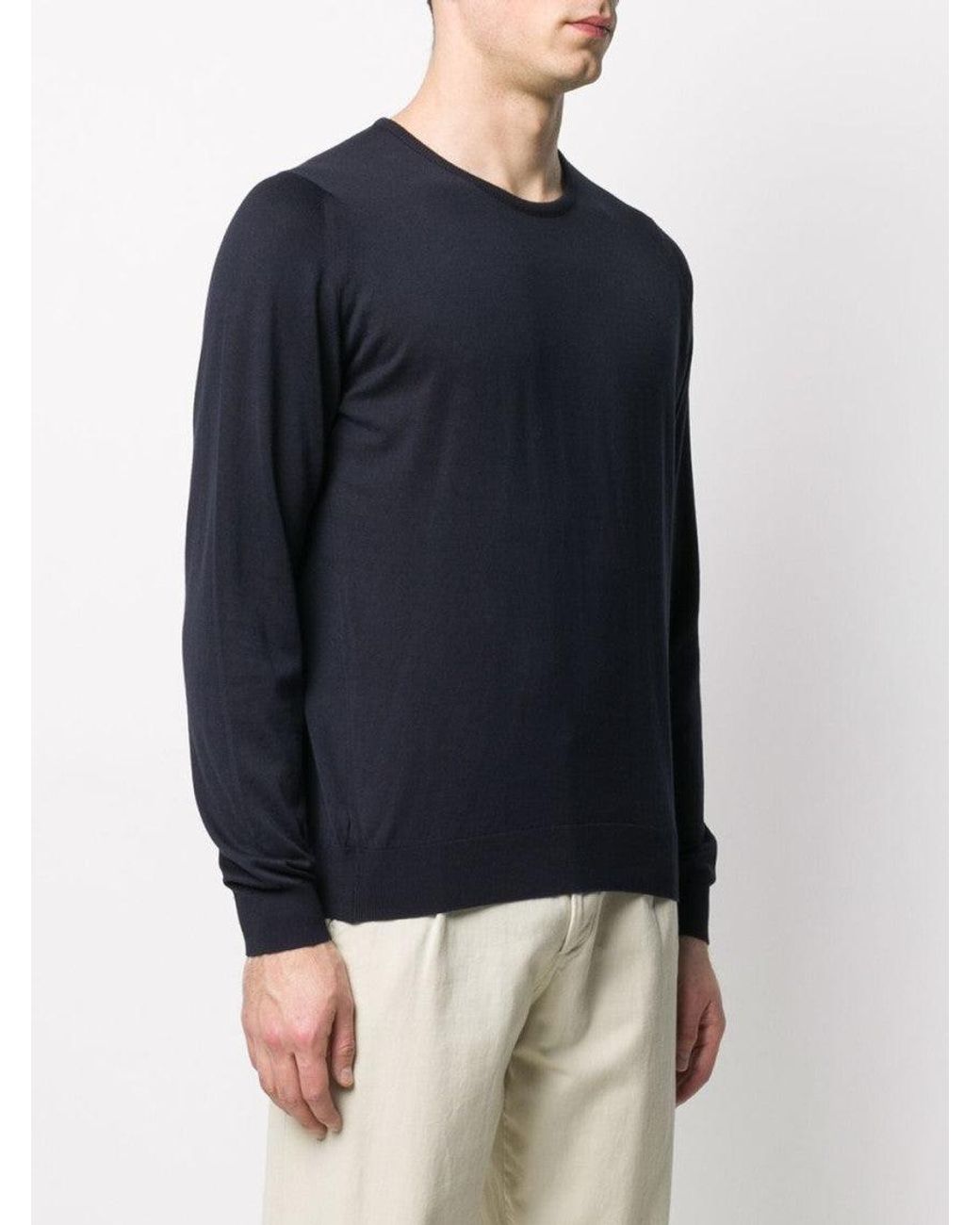 John Smedley Blue Hatfield Knitted Jumper for men