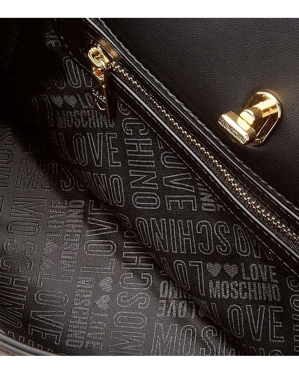 Love Moschino Black Logo Plaque Small Satchel