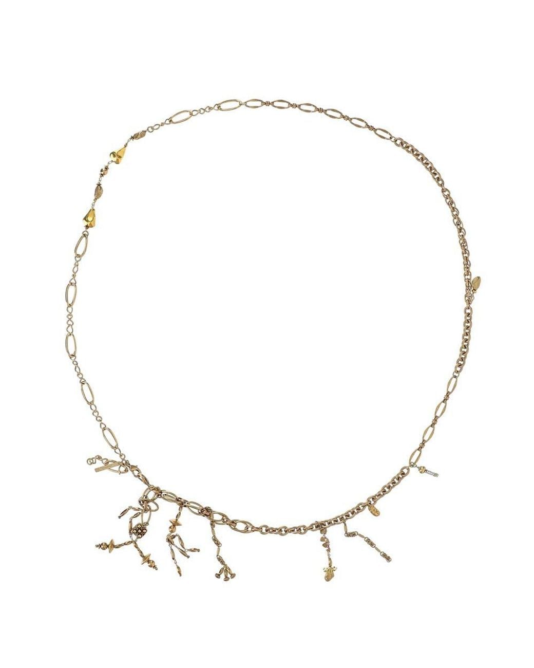 Dries Van Noten Metallic Golden Charms Necklace