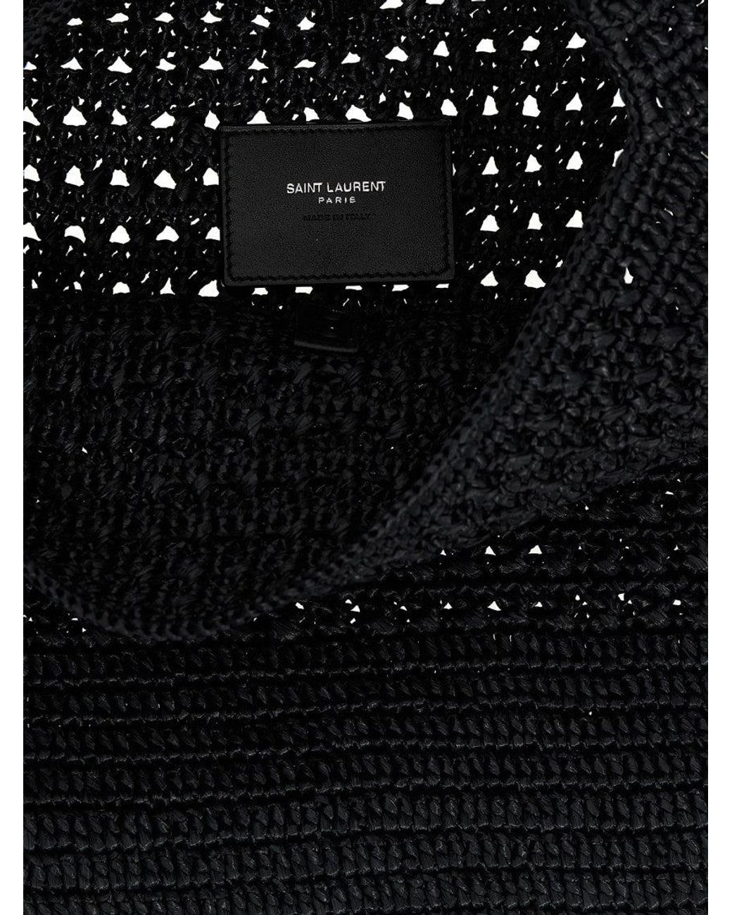 Saint Laurent Black Le 5 À 7 Raffia Crossbody Bag for men